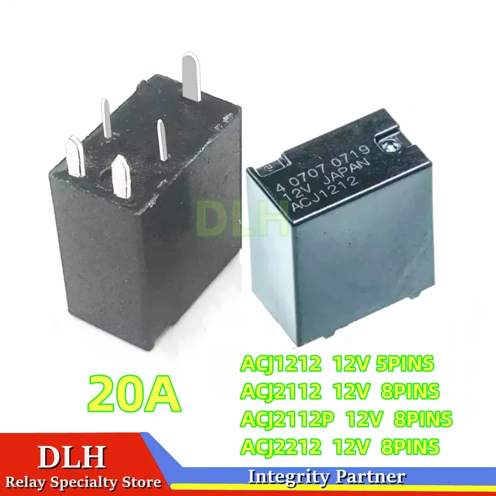 (5pcs/lot)100%Original New ( ACJ1112 ACJ1212 Generic ) 5PINS ACJ2112 ACJ2112P ACJ2212 8PINS 20A 12VDC 12V Automotive Relays