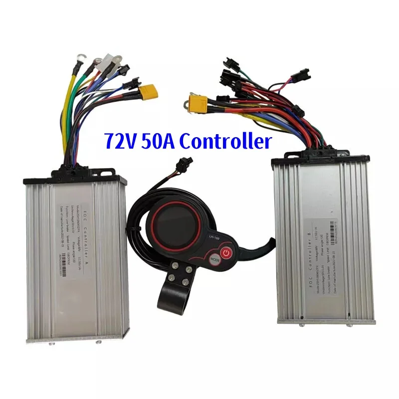 

Hot Selling 72V Electric Scooter FOC JB 50A Dual Motor Controller For 4000W 5000W 6000W 7500W Motor With LH-100 LCD Throttle