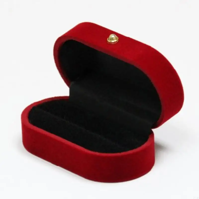 77JF Proposal Engagement Bands Display Holder Portable Double Ring Box Wedding Ring Storage for Case Jewelry Ring Box