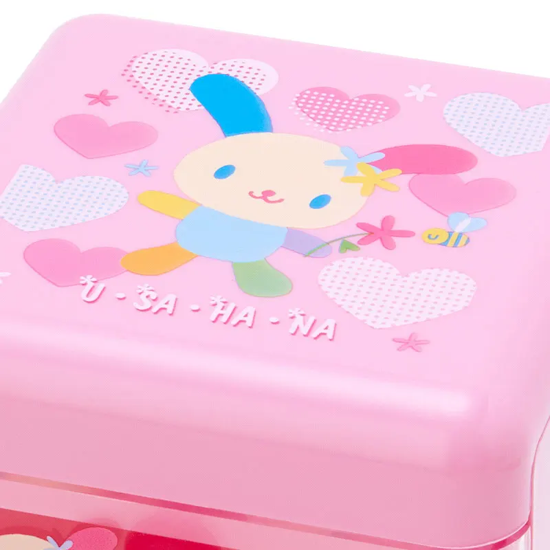 Usahana Desktop Organizer Box Anime Cute Kawaii Transparent Makeup Box Ornaments Hair Accessories PVC Drawer Storage Box