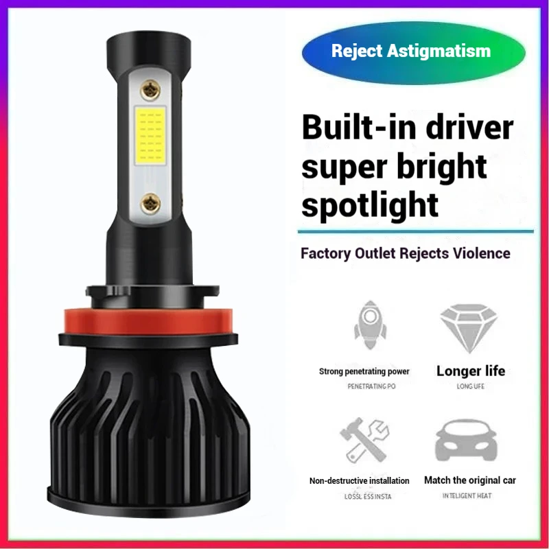 

2pcs Mini Lights Car H7 LED H4 Bulb H3 H8 H9 H11 9005 9006 9012 6000LM Car Headlight H1 6000K Car Fog Light 12V LED Bulb