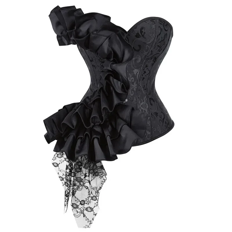 

Corset Bustier Top Sexy Corselet Overbust Gothic Lingerie Bridal Wedding Lace Push up Women Renaissance Victorian Black
