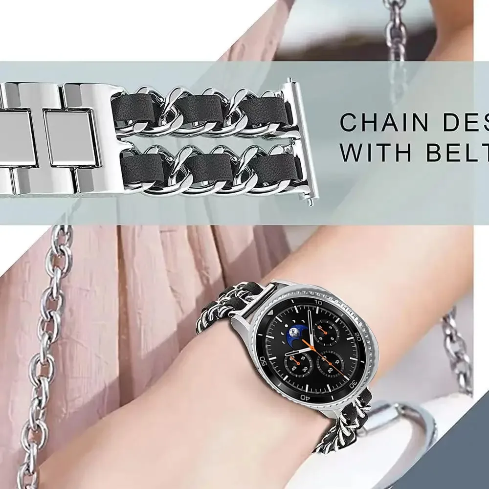 Pulseira de metal de aço inoxidável para samsung galaxy watch 8 40mm 44mm clássico 46mm pulseira para samsung galaxy watch ultra 2025 cinto