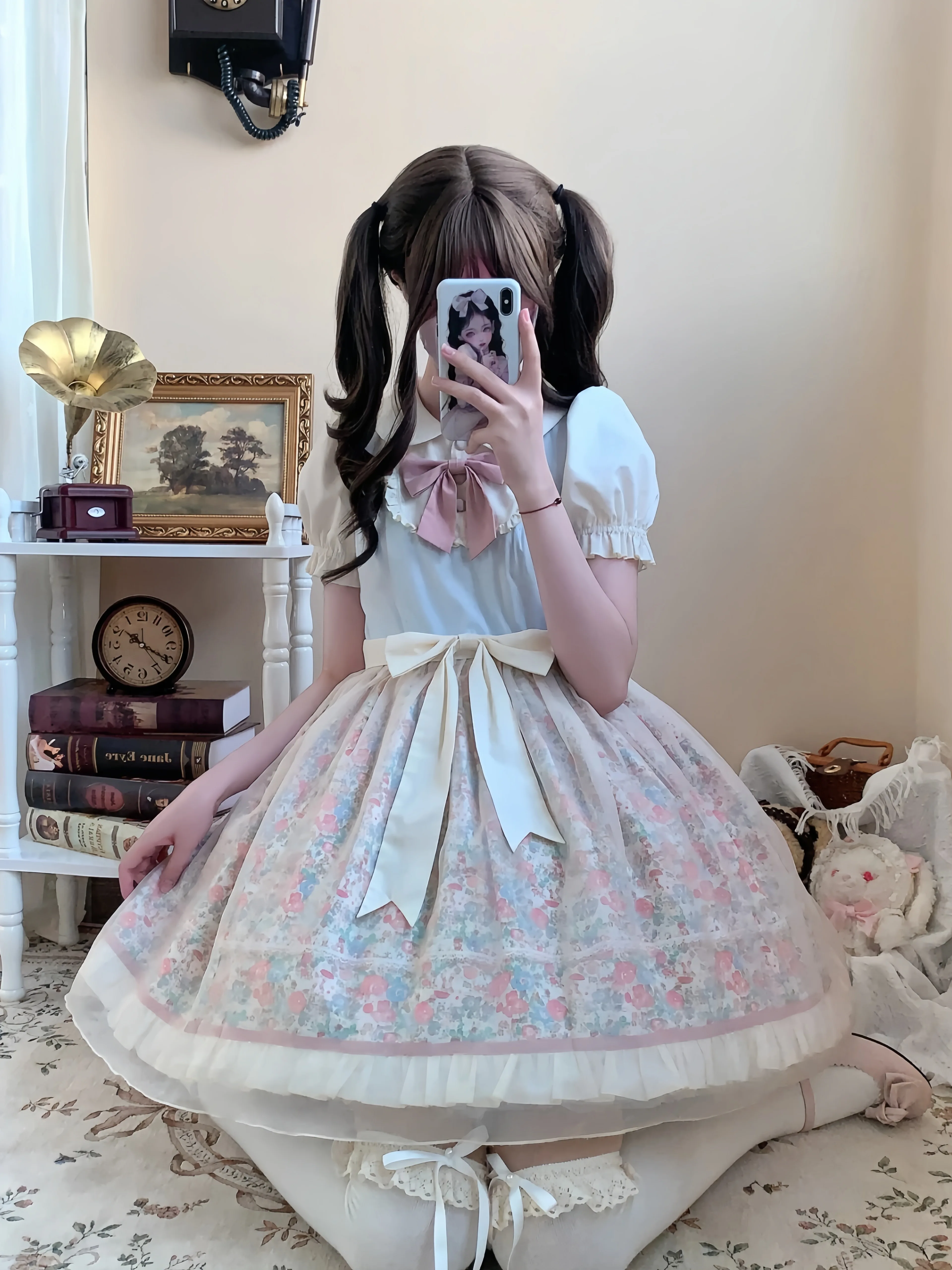 

Lolita Floral Pastoral Summer Dress Short Sleeve