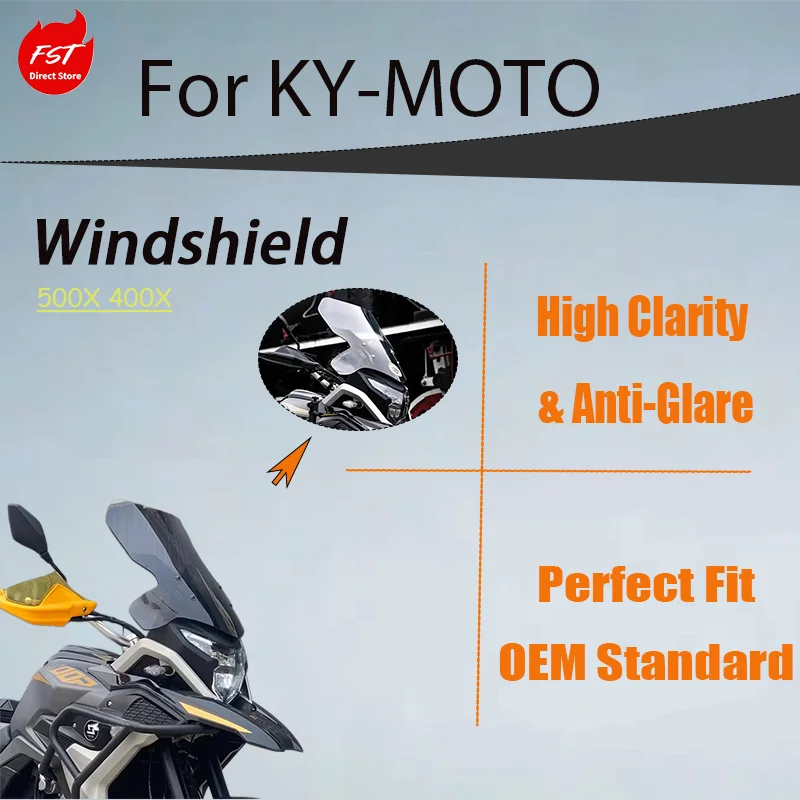 

Upgrade Universal Windshield for Kove 400X 500X, New Single Swingarm Modified Front Wind Screen Parts