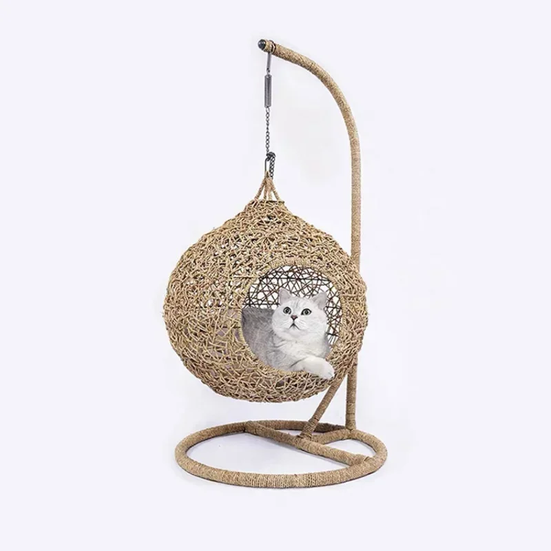 Para columpio hamaca silla columpio huevo algas marinas/retán tejido mascota gato cama colgante