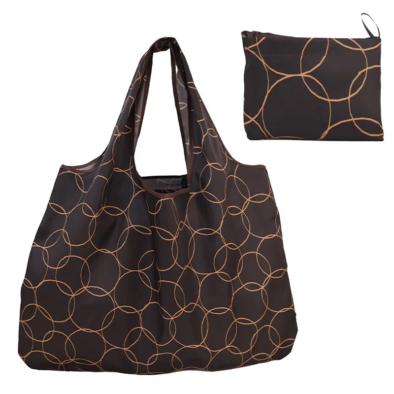 Waterproof Nylon Bag, Eco-friendly Bag, Pattern Large Foldable Shopping Bag Washable Reusable Easy To Carry Capacity Handbags