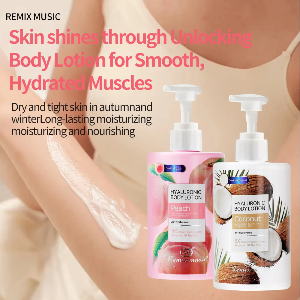 300ml genuíno leite corporal branco brilhante ácido hialurônico frutado emoliente soro refrescante hidratante e controle de óleo