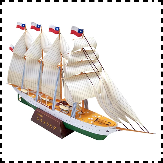 

1:300 Esmeralda (BE-43) Chilean Navy Barquentine Ship Handcraft Paper Model Kit Handmade Toy Puzzles