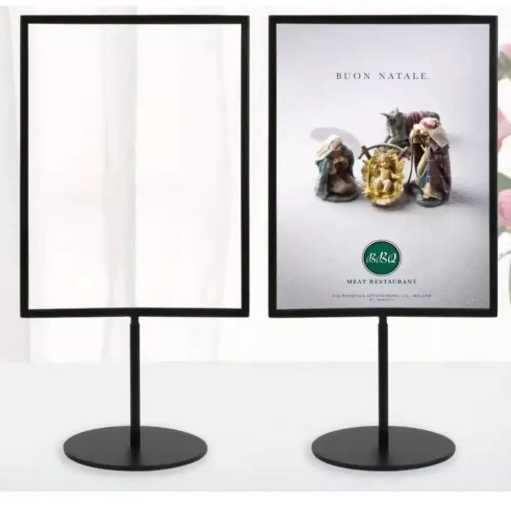 Desktop Menu Holder Stainless Steel Tabletop Poster Display Stand for Restaurant A4