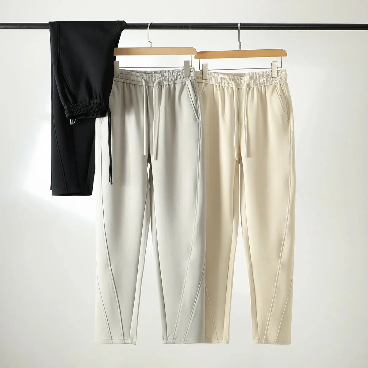 

High-End Recommendation! Moisture-ng Airy Knitted Elastic Air Cotton Mask Pants Casual Sports Long Trousers for Men