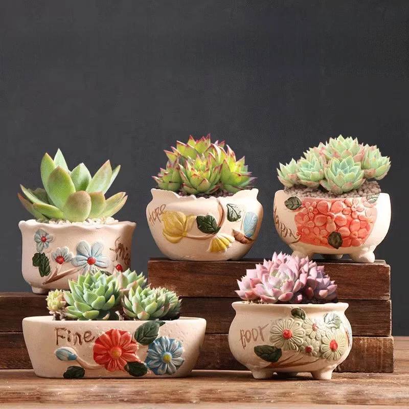 Vasos de Cerâmica Criativos para Pls Suculentas Oferta Especial Vasos de Argila Decorações para Casa Vasos de Flores Flor...