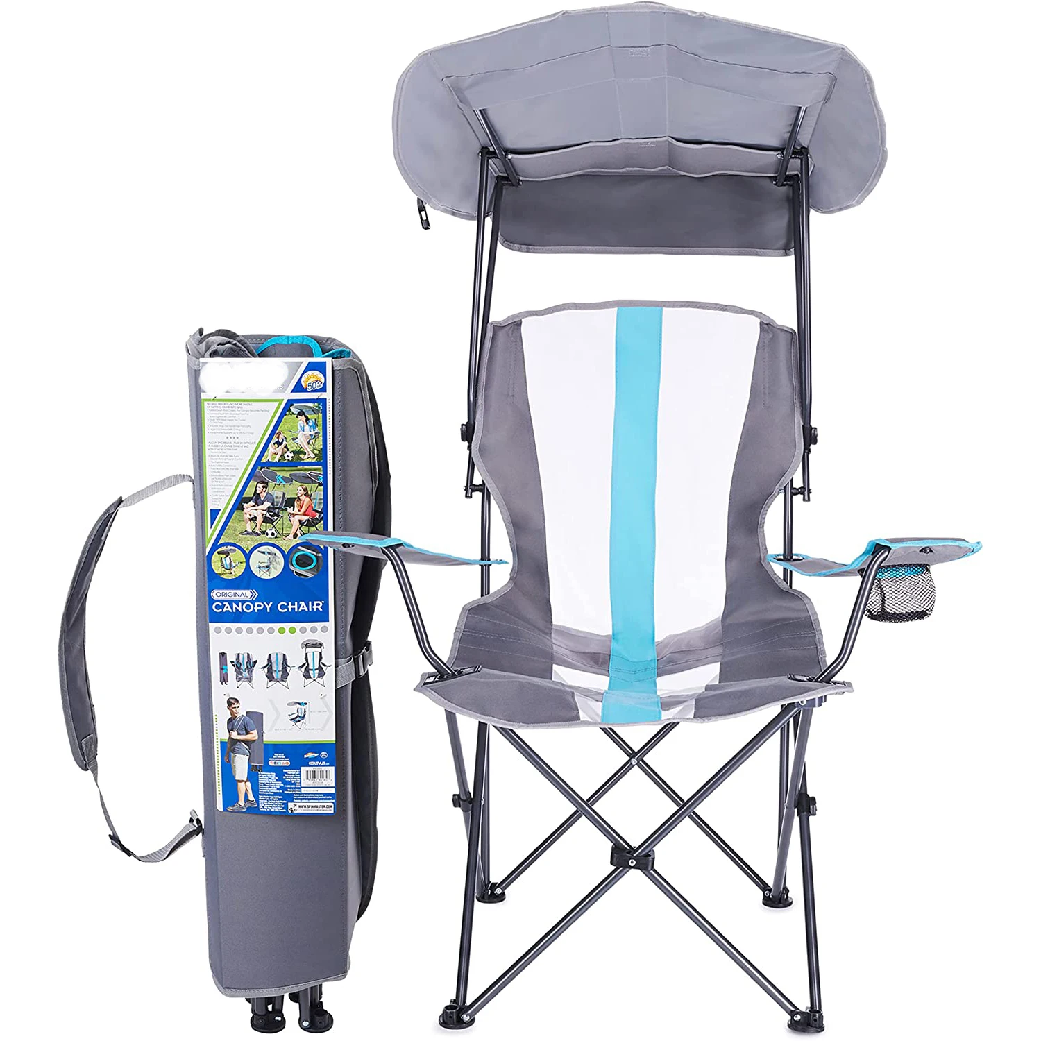 2023 New High Quality Grey Foldable Canopy Chair For Camping, Tailgates, And Outdoor Events Sunscreen