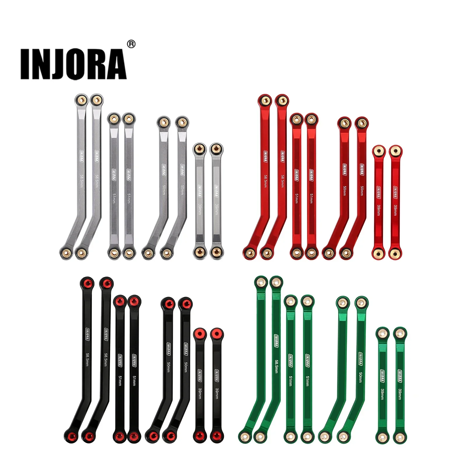 INJORA High Clearance 4 Links Set Upgrade for 1/24 RC Crawler Axial SCX24 AXI00001 C10 AXI00002 JEEP JLU Ford Bronco Base Camp