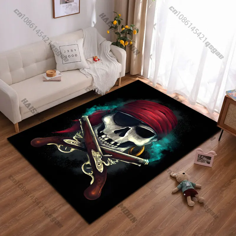 Pirate theme weapons symbol carpet Yoga living room room decor children's crawling mat doormat area rug games mat