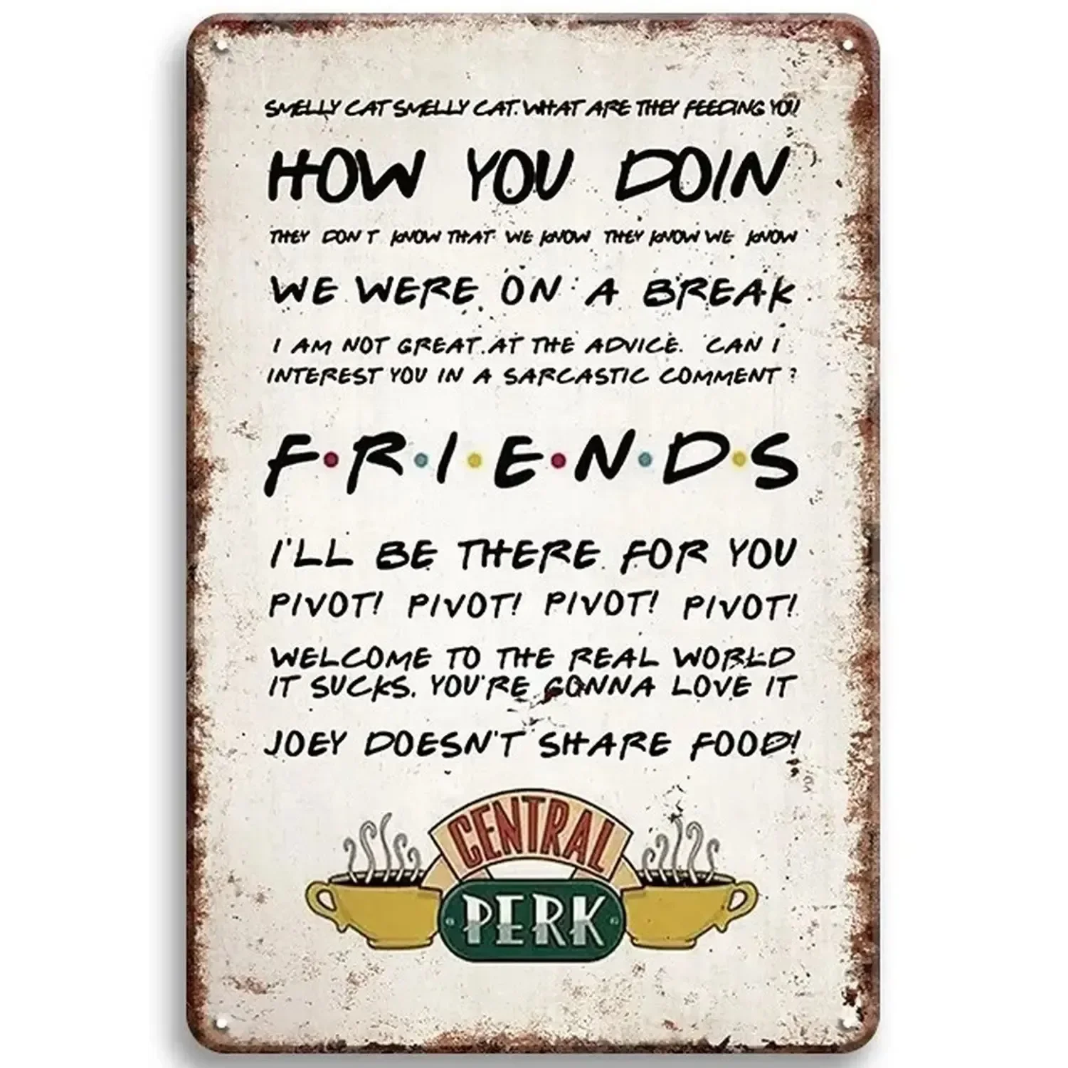 ترحيب سنترال بيرك فريند ملصق معدني لوحة خمر القهوة تين تسجيل مقهى بار متجر الجدار الديكور علامات الحديد الكلاسيكية صدئ