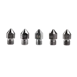 Hardened Tool Steel Tungsten Alloy 3D Printer Nozzles 0.2/0.3/0.4/0.5/0.6mm Compatible with Sovol SV06, SV04