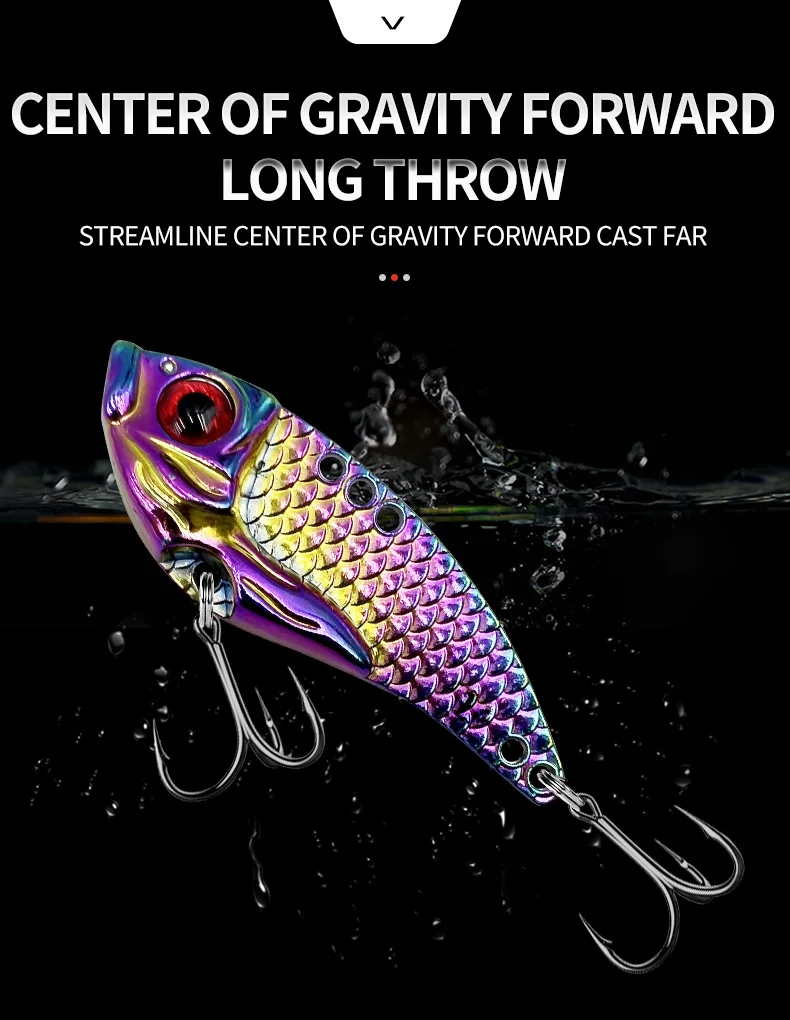 ShareShark Angelköder Blade Bait Metall-VIB-Köder für Barsch, Zander, Forelle – für Süß- und Salzwasserfischen, Metall-Hardbaits – Detail 3