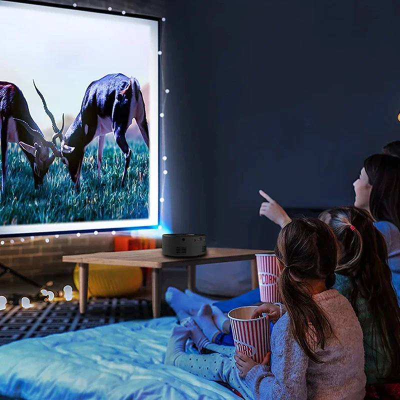 1x YT200 proyector inteligente LED HD proyector de vídeo 1080P misma pantalla cine en casa al aire libre Mini proyecto portátil para Android portátil