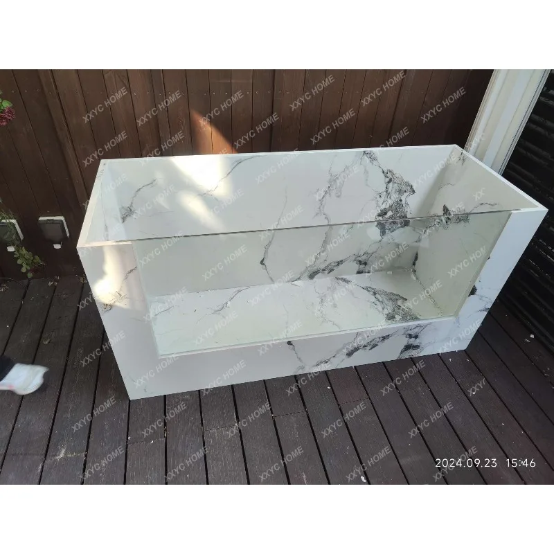 XX Double-layer Rock Slab Fish Tank Landscape Ceramic Glass Turtle Tank Balcony Courtyard Circulation Landscaping Fish Tank