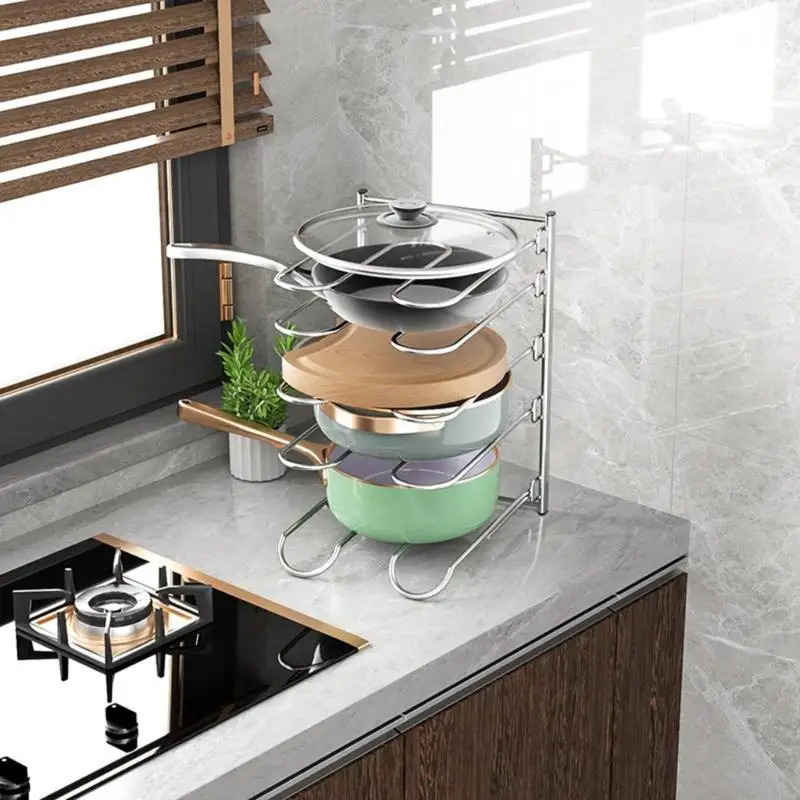 Space Efficient Metal Cookware Stand With 5 Removable Shelves For neat Kitchen Storage Solution JOMD