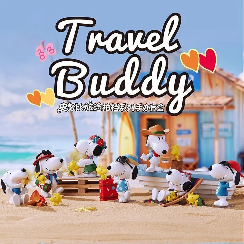 

Original Peanuts Anime Blind Box Travel Partner Series Kawaii Action Figure Desk Decor Ornament Toy Collectible Gifts