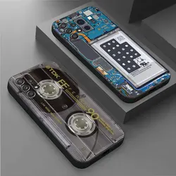 For Samsung Galaxy A55 Case A54 A52S A53 5G A51 A34 A35 A33 A32 A50 A72 A71 A30 A7 Cover Retro Music Tapes Camera Circuit Board