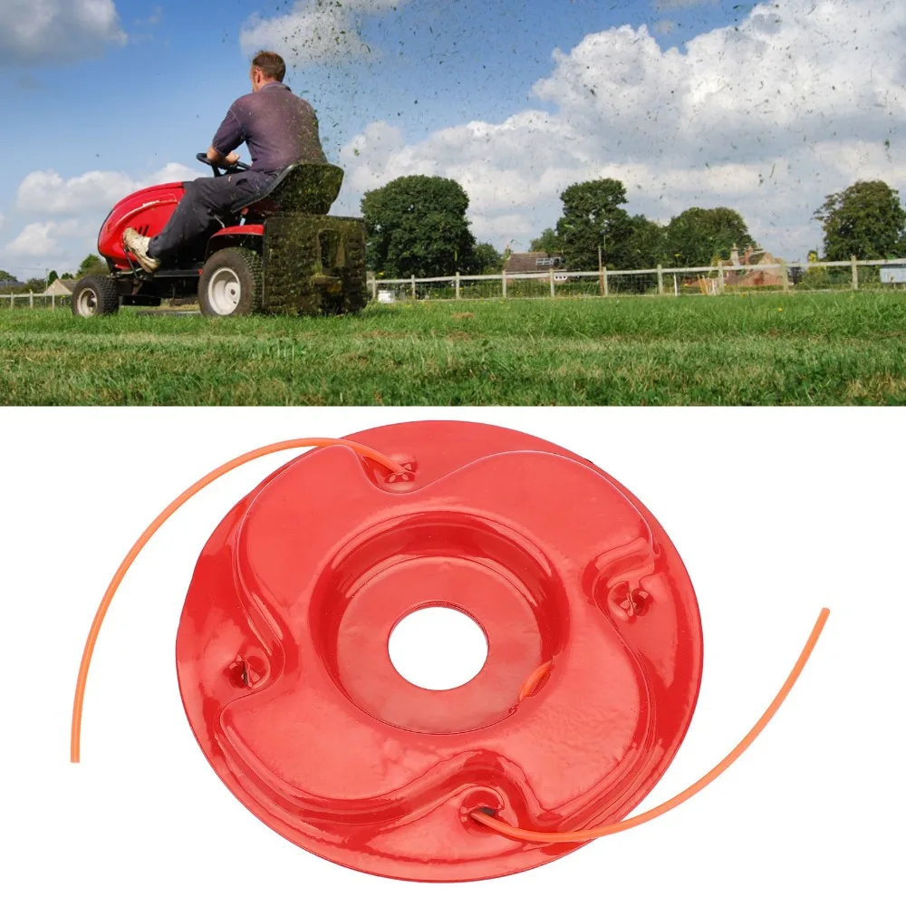 Aluminum Material Trimmer Head Replacement Red Universal Fit Lawn Mower Accessory 4-Wire Design Replaceable Weed Eater Head