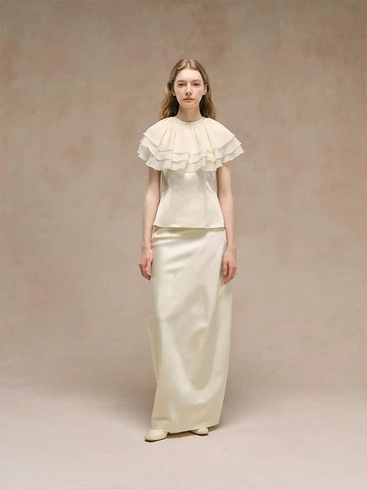 

Топ Rosolino Original Design Sweetn Summer с воротником-рюшами и вставками из сетки, женский, приталенный, повседневный стиль