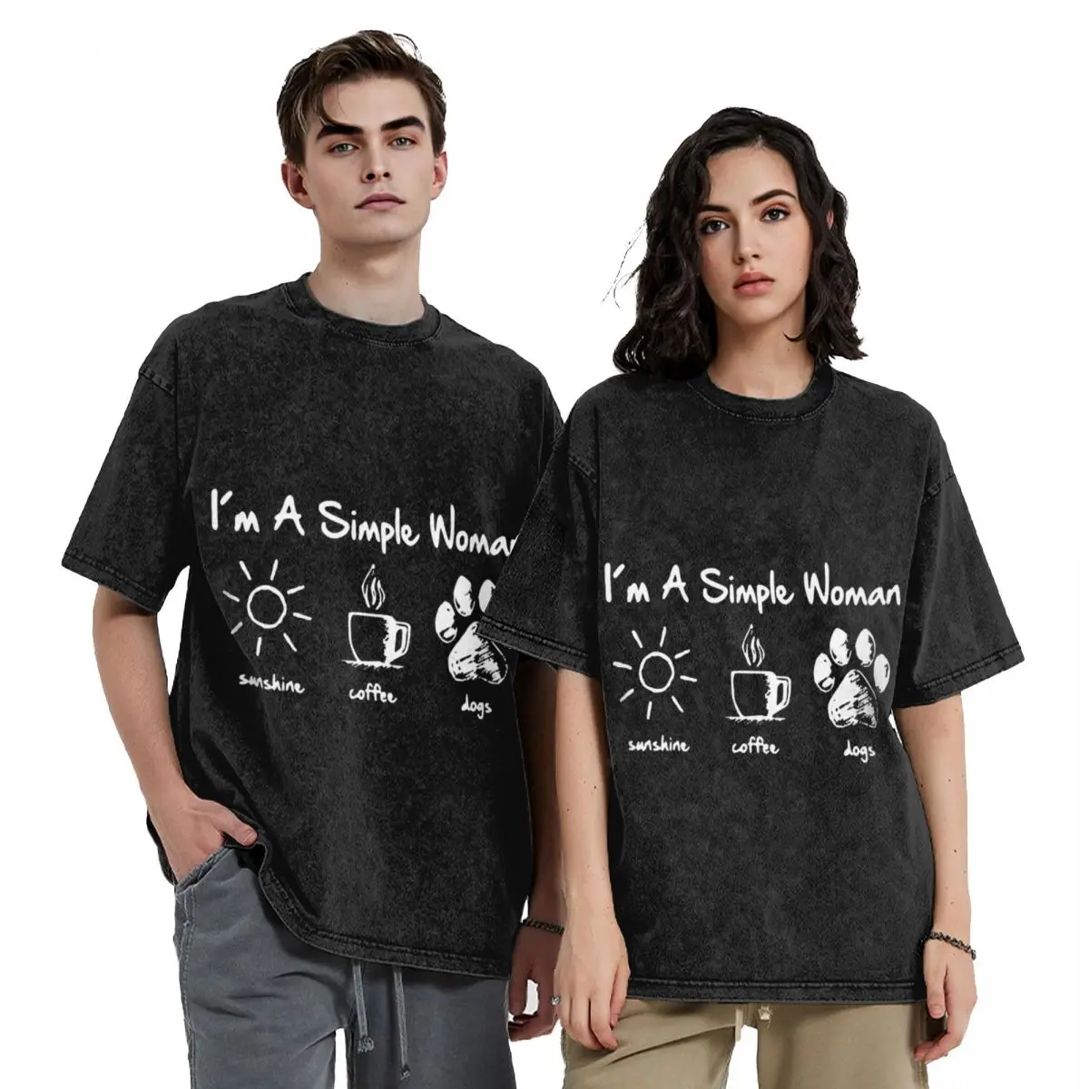 

I'm A simple Woman - sunshine - coffee - dogs T-Shirt valentines clothes oversized t shirt Anime t-shirt clothes t shirt men