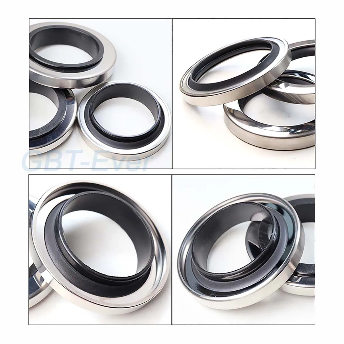 1Pcs PTFE Lip Oil Seal With Stainless Steel Housing Dual Lip Screw Air Compressor Spare Parts ID x OD x Height 8x18x6~26x42x10mm