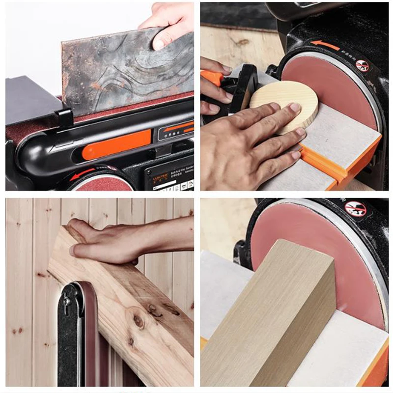 220V Abrasive Belt Sanding Machine Woodworking High-Power Electric 550W/750W Sandpaper Polishing Machine 