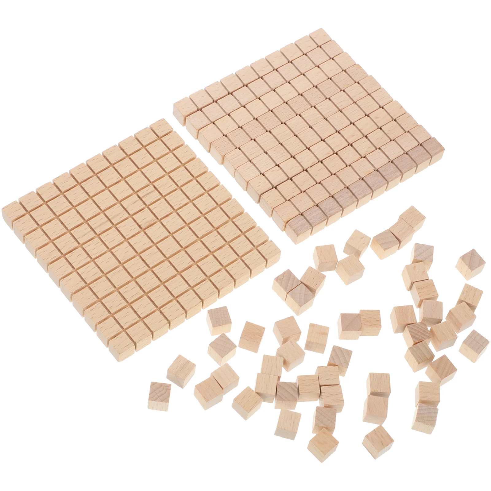 61 Pcs Three Stages Teaching Aids Math Building Block Model Student Blocks Wood Pupil Operation Cube Manipulatives