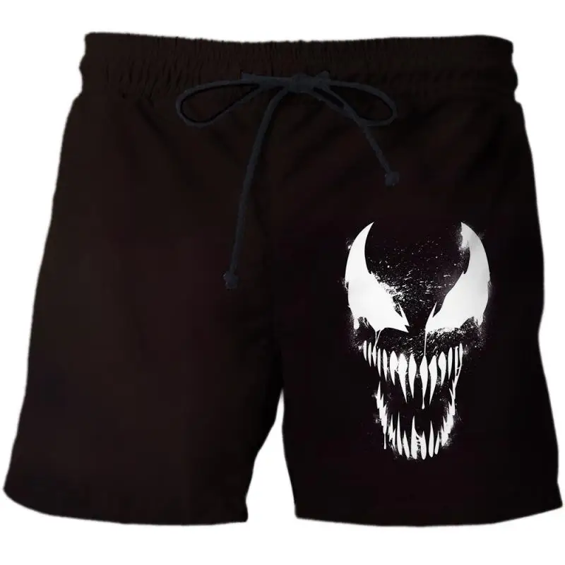 Marvel Legends celana pantai Venom pria, bawahan olahraga kasual Hip Hop nyaman cepat kering hadiah liburan