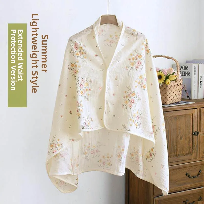 

Summer Lightweight Pure Cotton Muslin Shoulder Neck Wrap Maternity Nursing Shawl Air Conditioned Room Warmth Protection Shawl