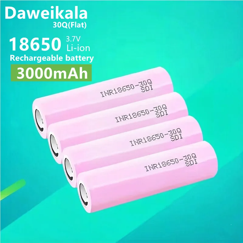 

Литий-ионный перезаряжаемый аккумулятор Daweikala 3.7V INR18650 30Q 18650 3000mAh для устройств с высокой нагрузкой