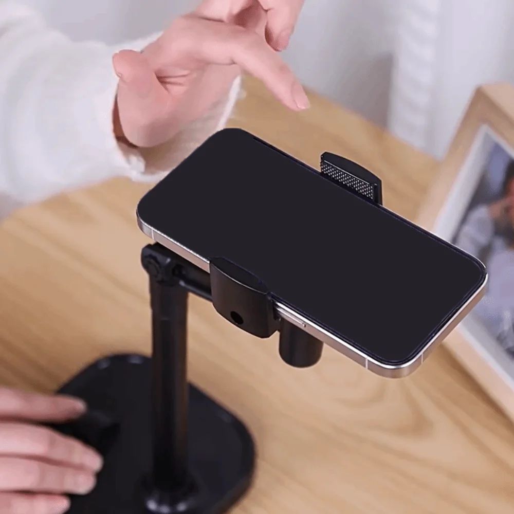 

2 in 1 Telescopic Phone Stand Adjustable Height Stable Base Desktop Phone Holder 360° Rotate Overhead Mobile Phone Bracket