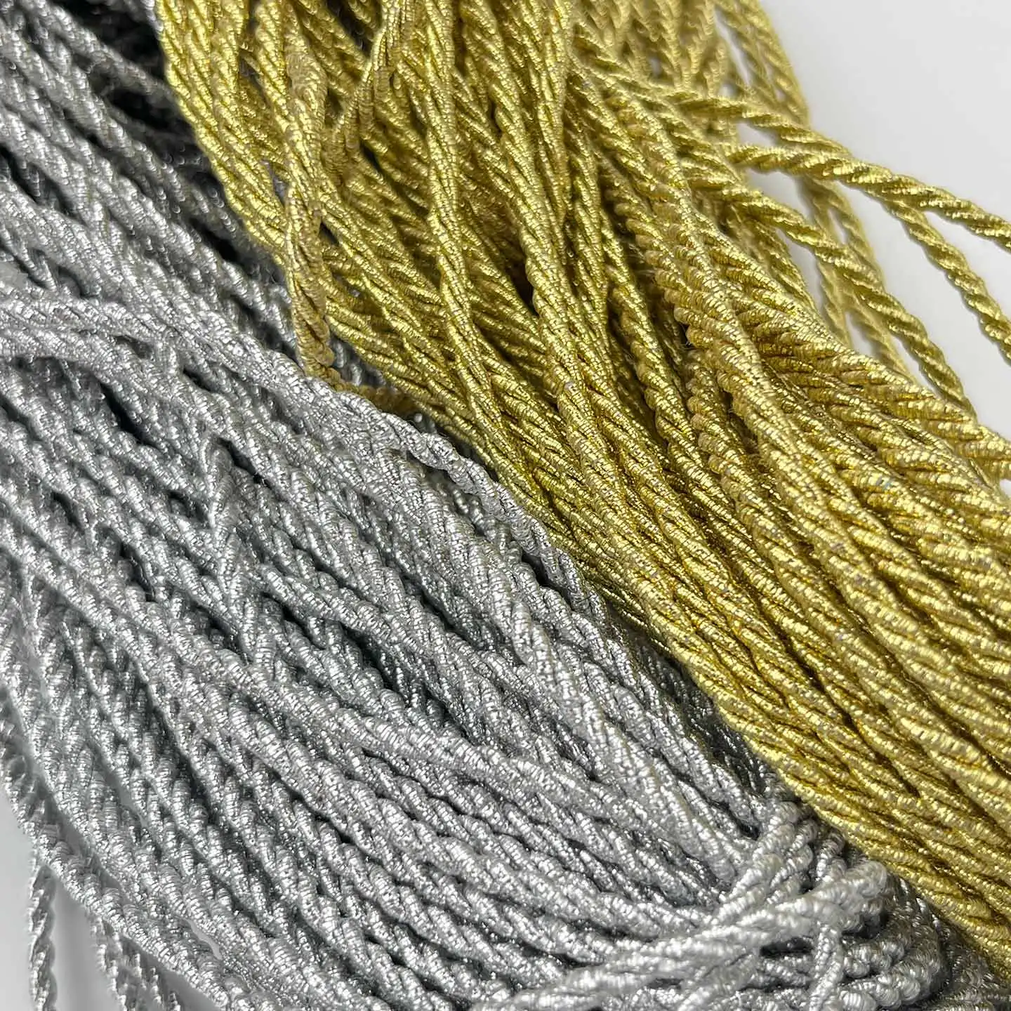 3mm Gold Silver Gold Wire Three Strand Rope Christmas Decoration Hanging Rope DIY Crafts Watch Strap Luggage Gift Bag Bag Bag