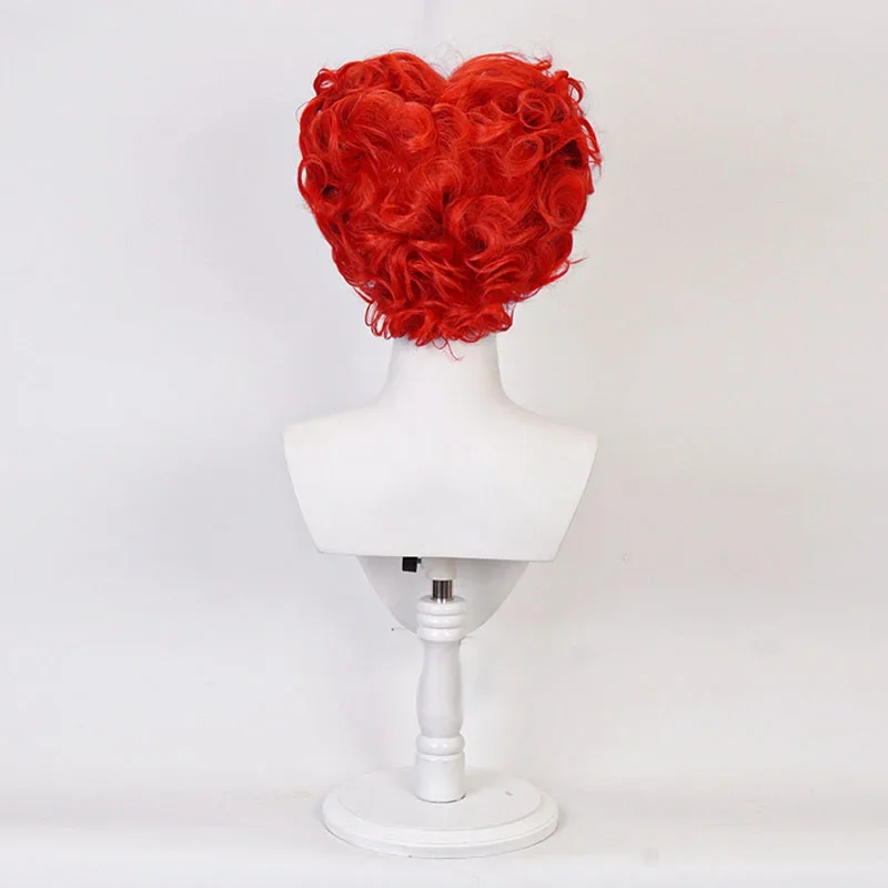 The Red Queen Cosplay Wig Alice in Wonderland Women Queen of Hearts Costume Red Hair  Wig Cap Halloween Gifts