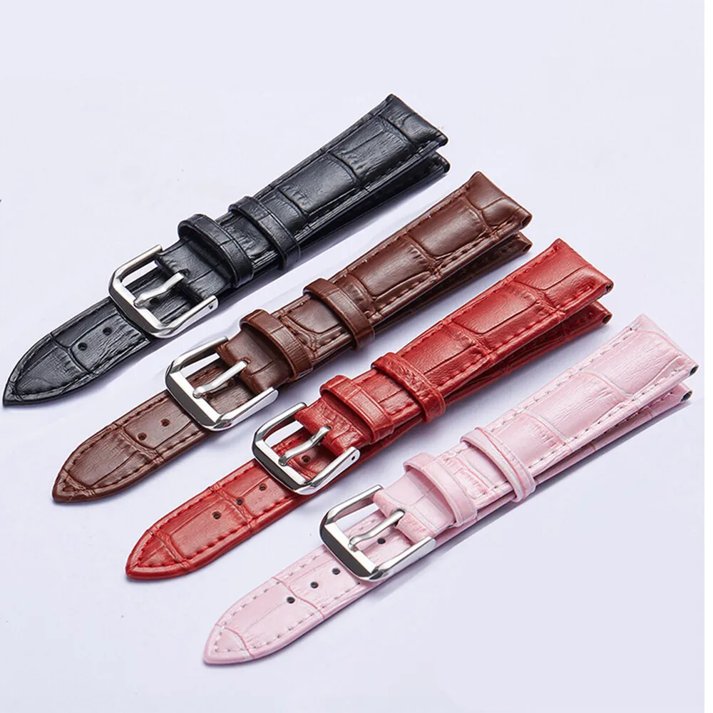 12 14 16 18 19 20 21 22 24mm  Leather Width Wristwatch Straps For Men Women Watchbands Pin Buckle  Watches Accessories