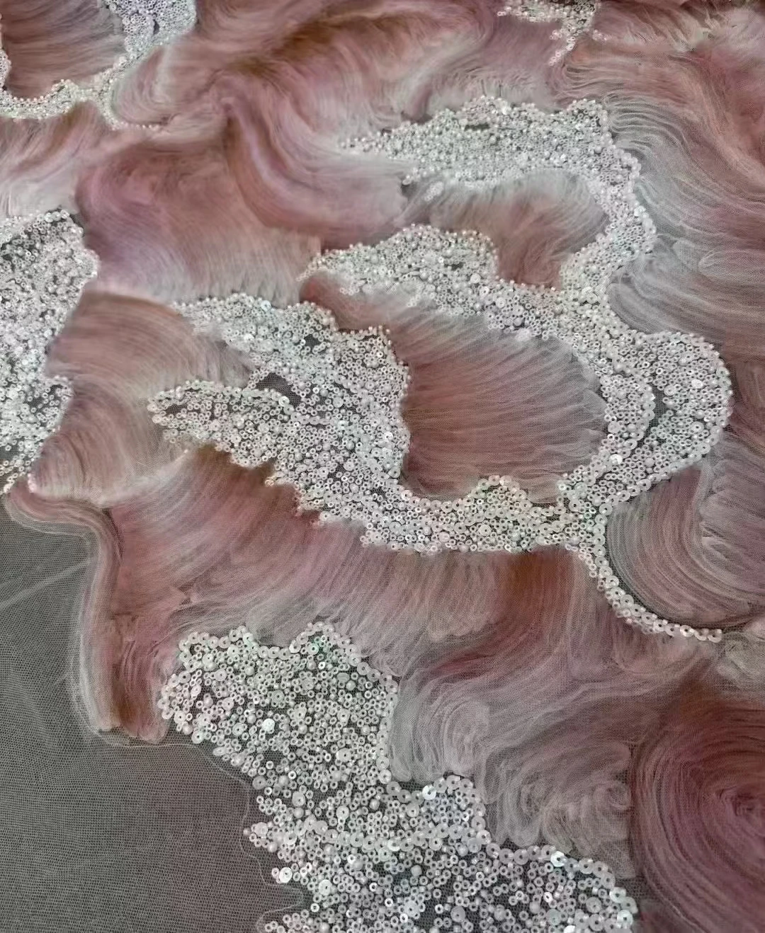 Colorful Lace Fabric With Sequins Hot Sale Stage Wedding Dress Fashion Fabric