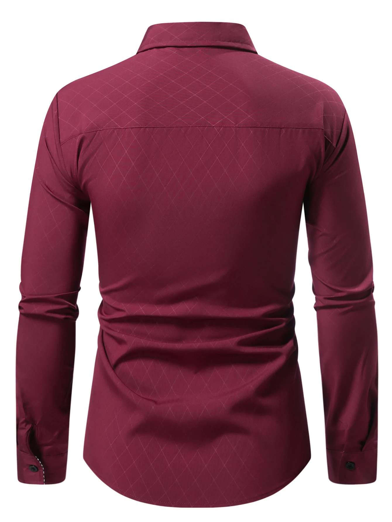 Camicia a maniche lunghe color block casual da lavoro da uomo, elegante abbigliamento da ufficio, comodo tessuto di cotone perfetto per l'uso quotidiano