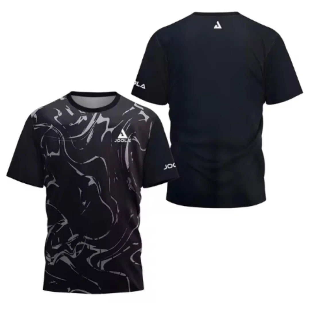 2024 New men's summer Table tennis monogram print Men's badminton Tennis Quick dry short sleeve men's Top sports T-shirt