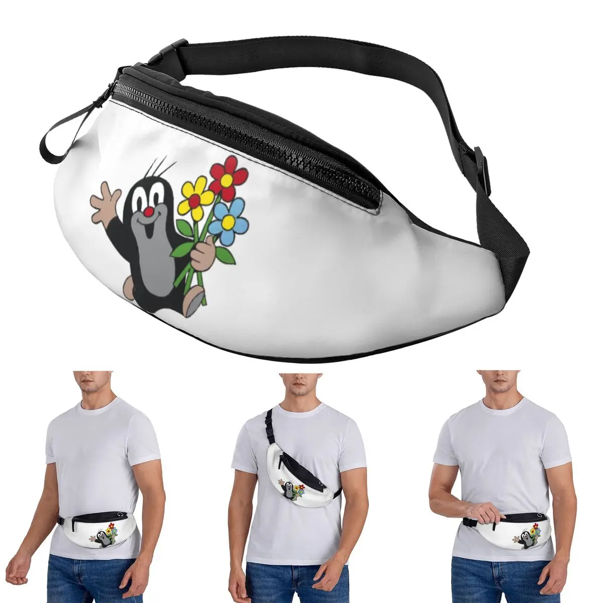 Crossbody Waist Bag Mole Happy Krtek Men Women Fanny Pack Traveling Running Money Phone Pouch