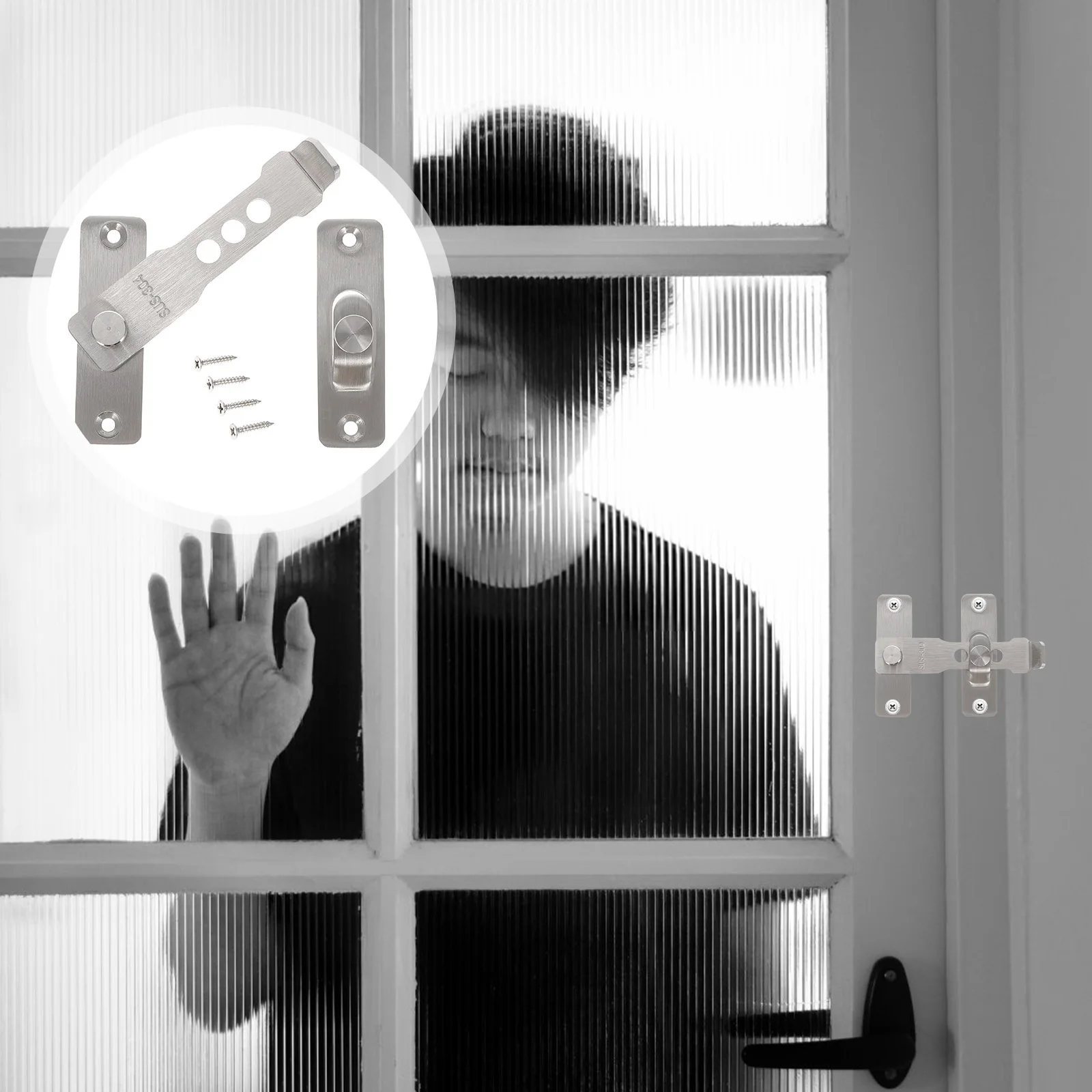 Stainless Steel Heavy Duty Safety Bolt Barn Corrosion Resistant Moisture Proof Sturdy Strong Easy Installation 360 Rotation Left