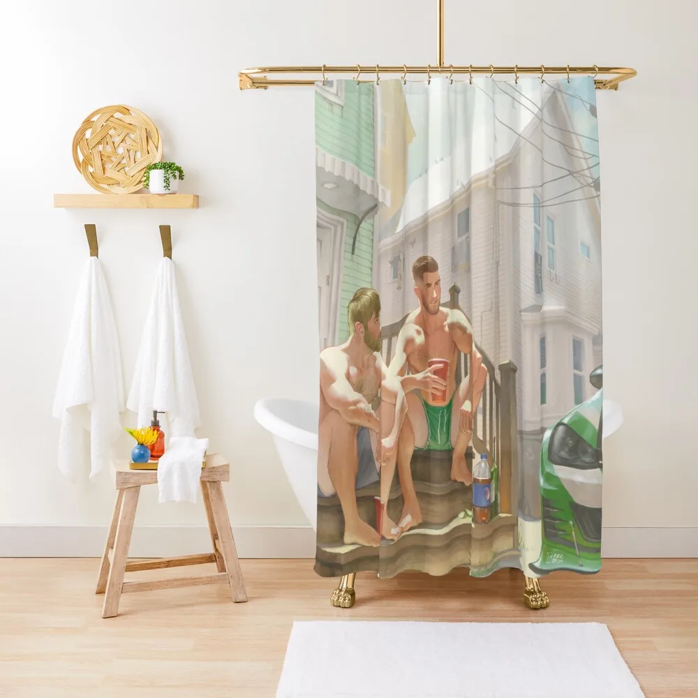 

Eddie & Seamus outside their apartment Shower Curtain Cover Shower Set Bathroom Accessory Curtain