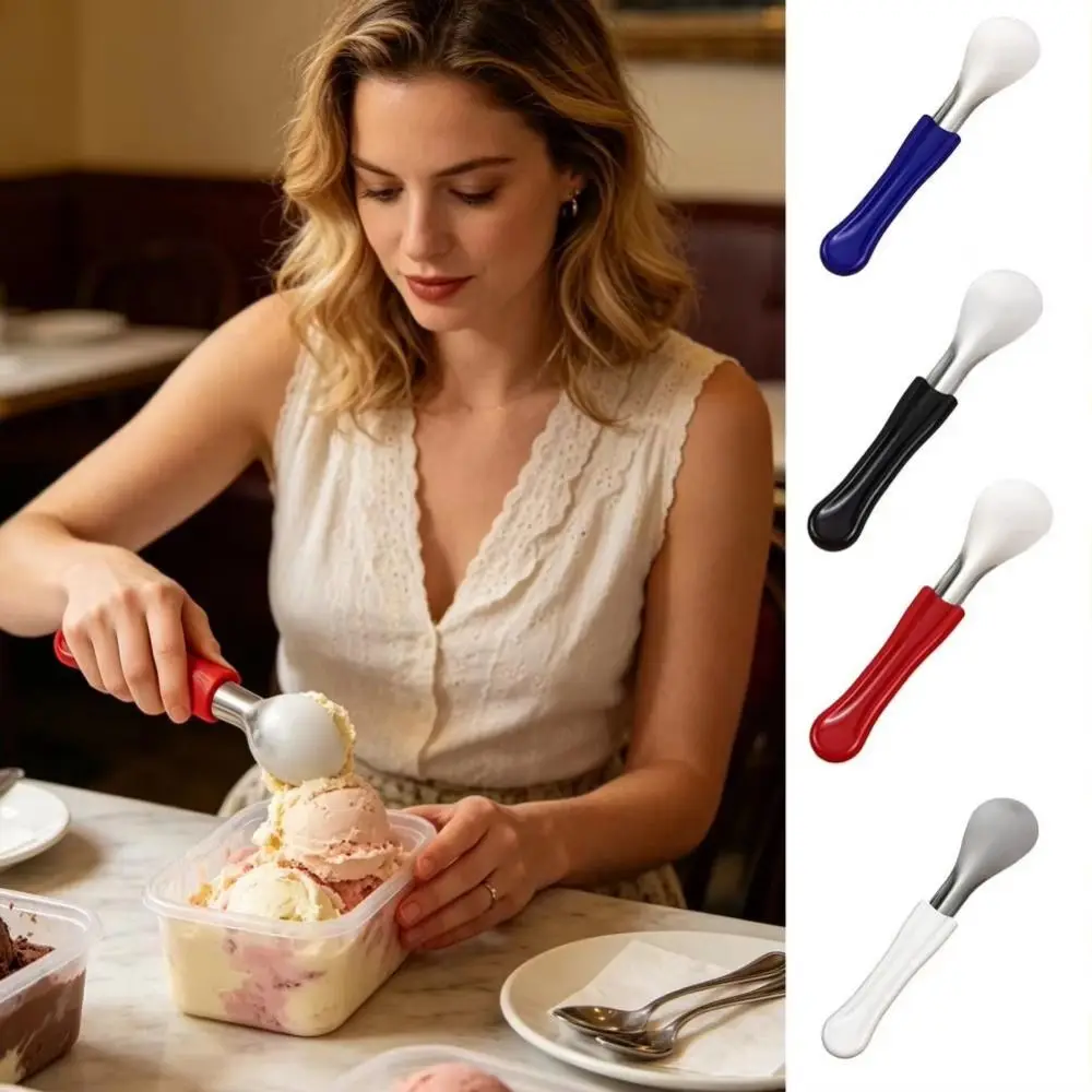 Durable Stainless Steel Ice Cream Spade Contoured Handle Reusable Gelato Spatula Broad Head Ice Cream Scoop Ice Cream Serving