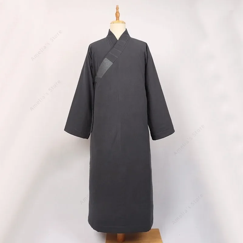 Winter Monk Robe Double Layered Pure Cotton Cassock Da Gua for Monks and Masters Thickened Long Robe Temple Buddhist Apparel