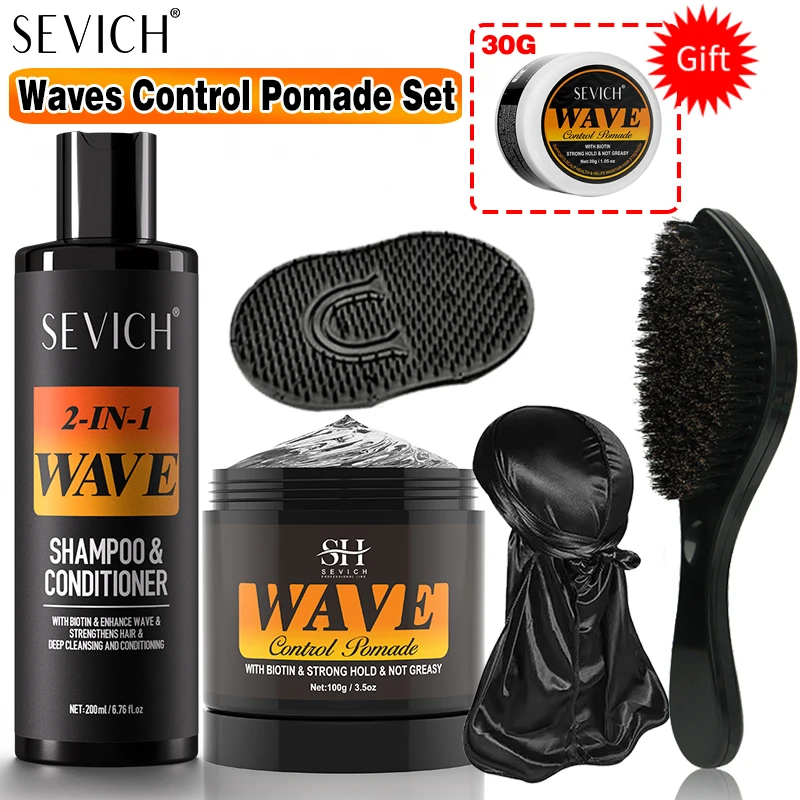 Strong Hold Waves Control Pomade 360 Biotin Non-Greasy Hair Styling Paste Wave Hair Oil Gel With Brush Anti Hair Loss Shampoo