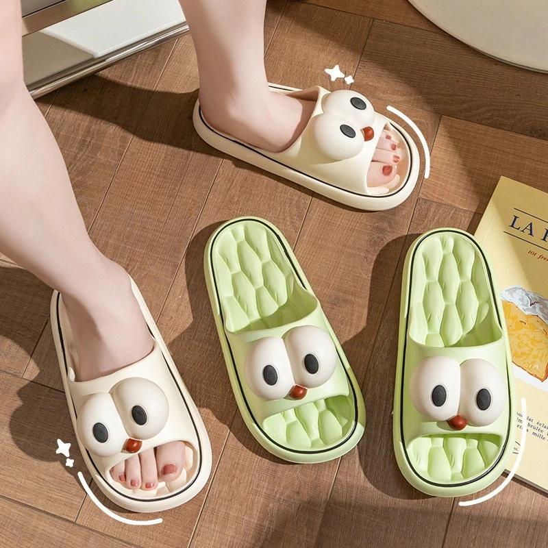 Fanceey Summer Cartoon Slippers Fashion Home Women's Sandals  Non-slip Soft Slides Comfort Shoes Couple Trendy Men Sandals